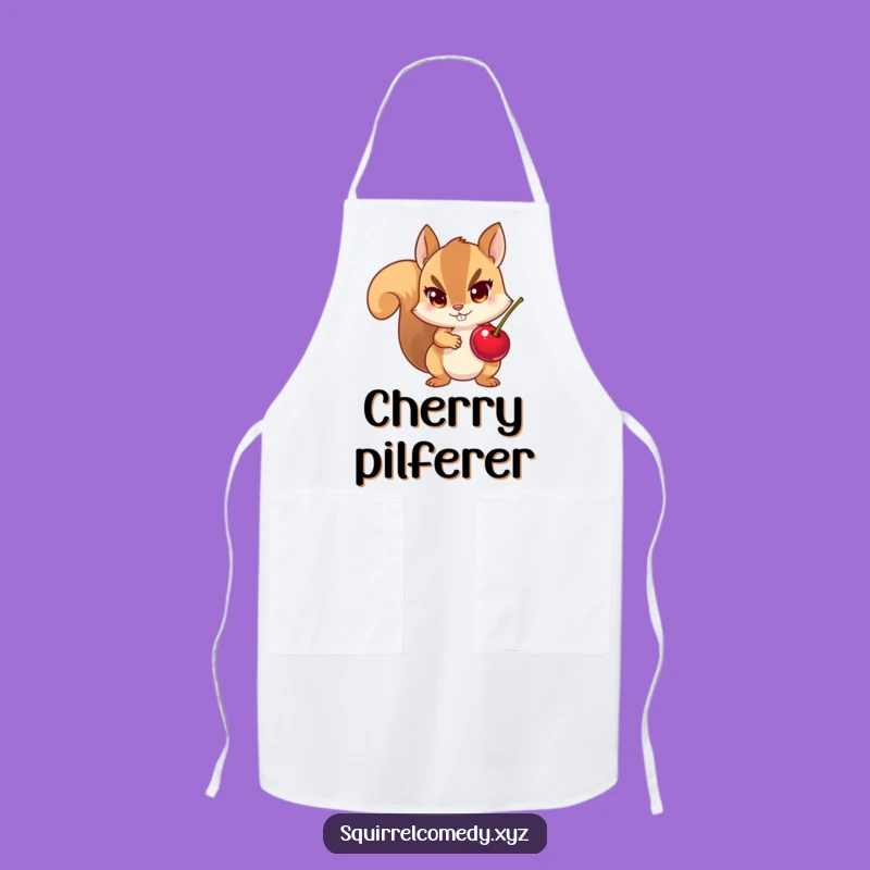 Funny Apron: Squirrel's Cherry Heist - Kitchen Fun for Foodie Pranksters