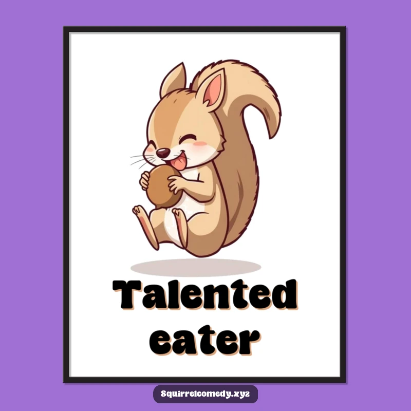Funny Poster: Squirrel's Nutty Somersault - Dynamic Wall Art