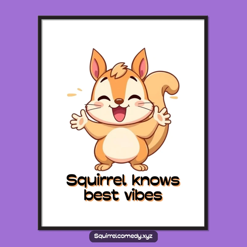 Free Printable Wall Art: Energetic Squirrel Art - Funny Downloadable Decor