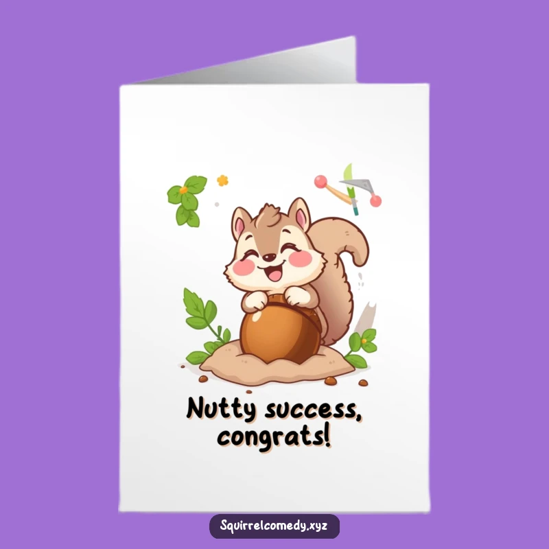 Free Printable Squirrel Congratulations Card - Funny Fluffy Squirrel Printable for Big Wins