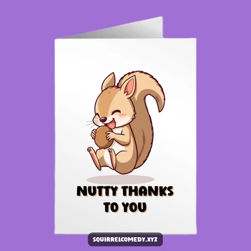 Free Printable Thank You Card: Acrobatic Squirrel - Funny Downloadable Gift