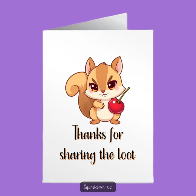 Free Printable Thank You Card: Squirrels Stole My Heart - Funny Downloadable Gift