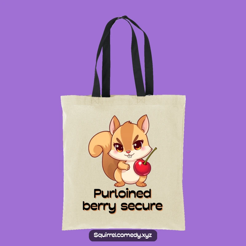 Funny Tote Bag: Squirrel's Cherry Heist - Chic & Hilarious Gift Accessory